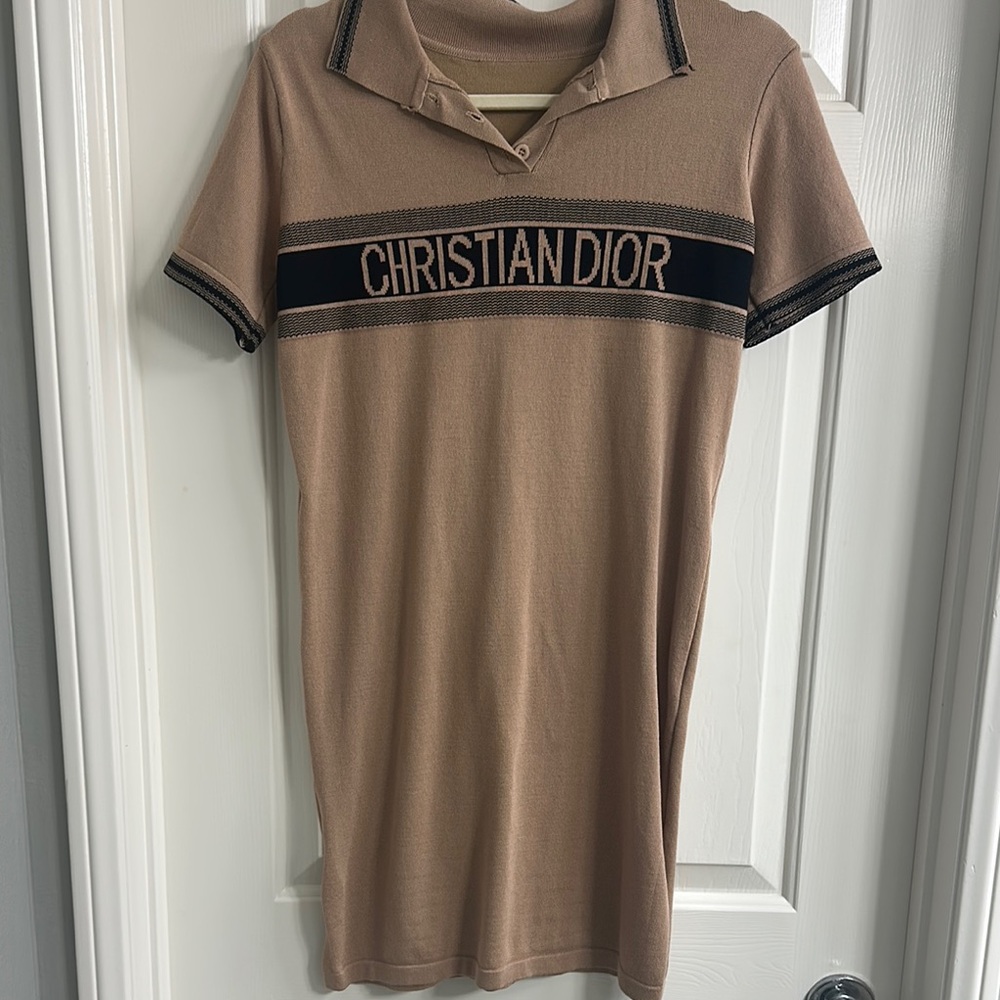 Dior Beige and Black Polo Shirt